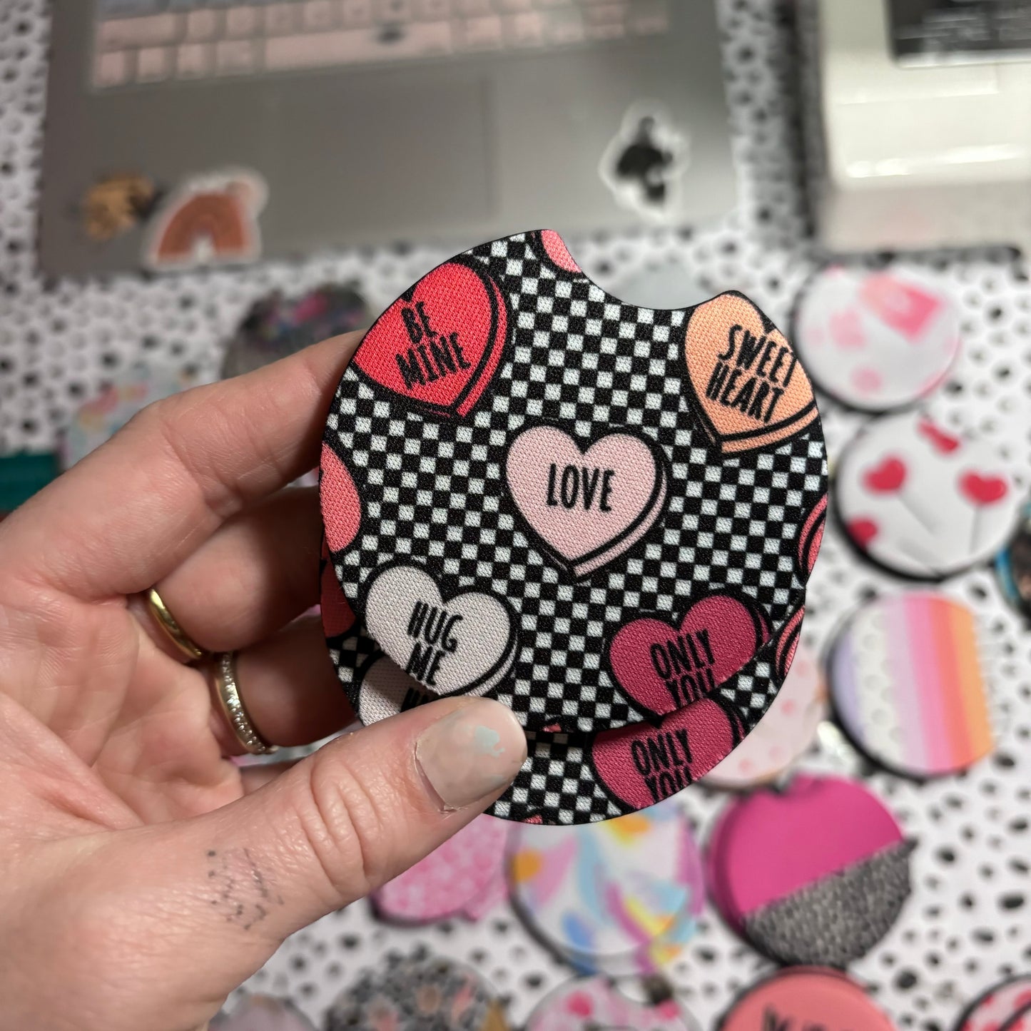 Checkered conversation hearts