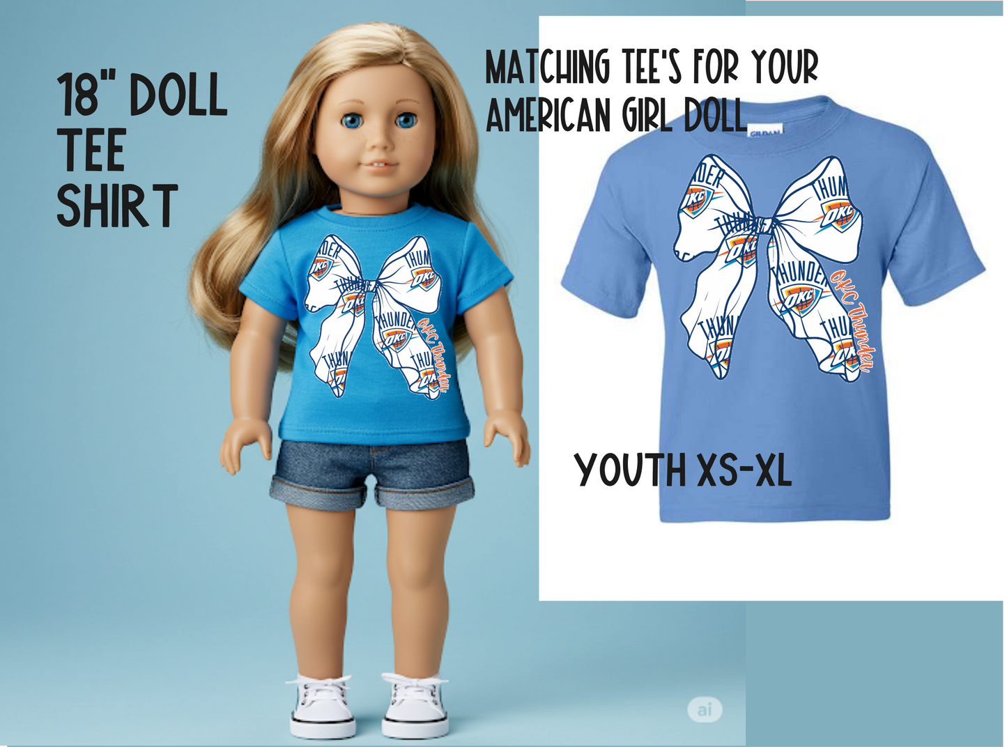 18" Doll OKC Thunder Matching Tee