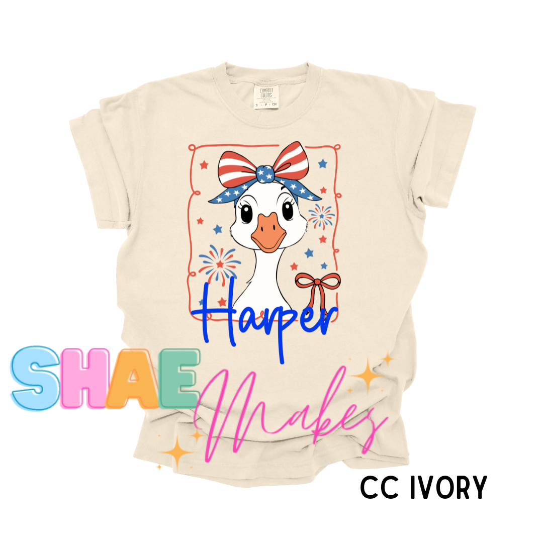 Girl Goose Merica' Custom name Kids