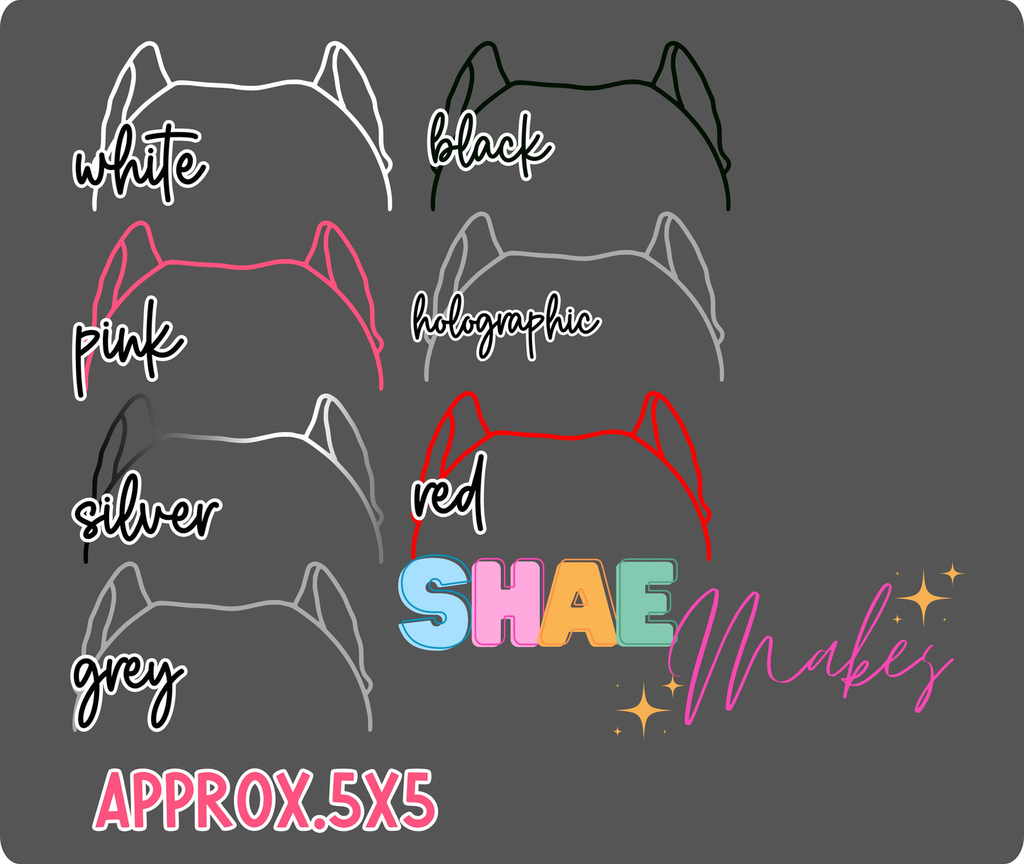 One line pitty ears vinyl decal