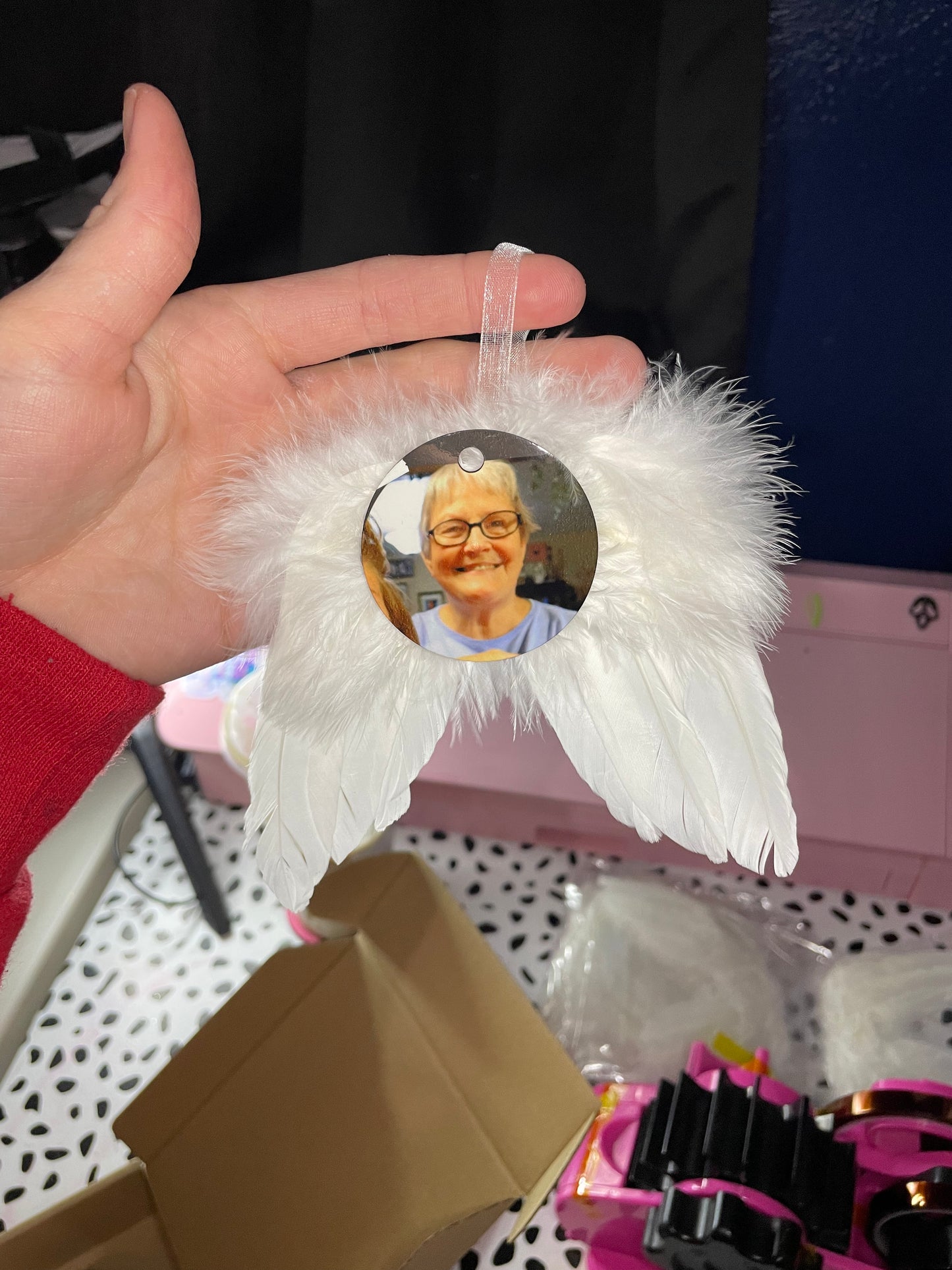 Memorial Angel wings ornament