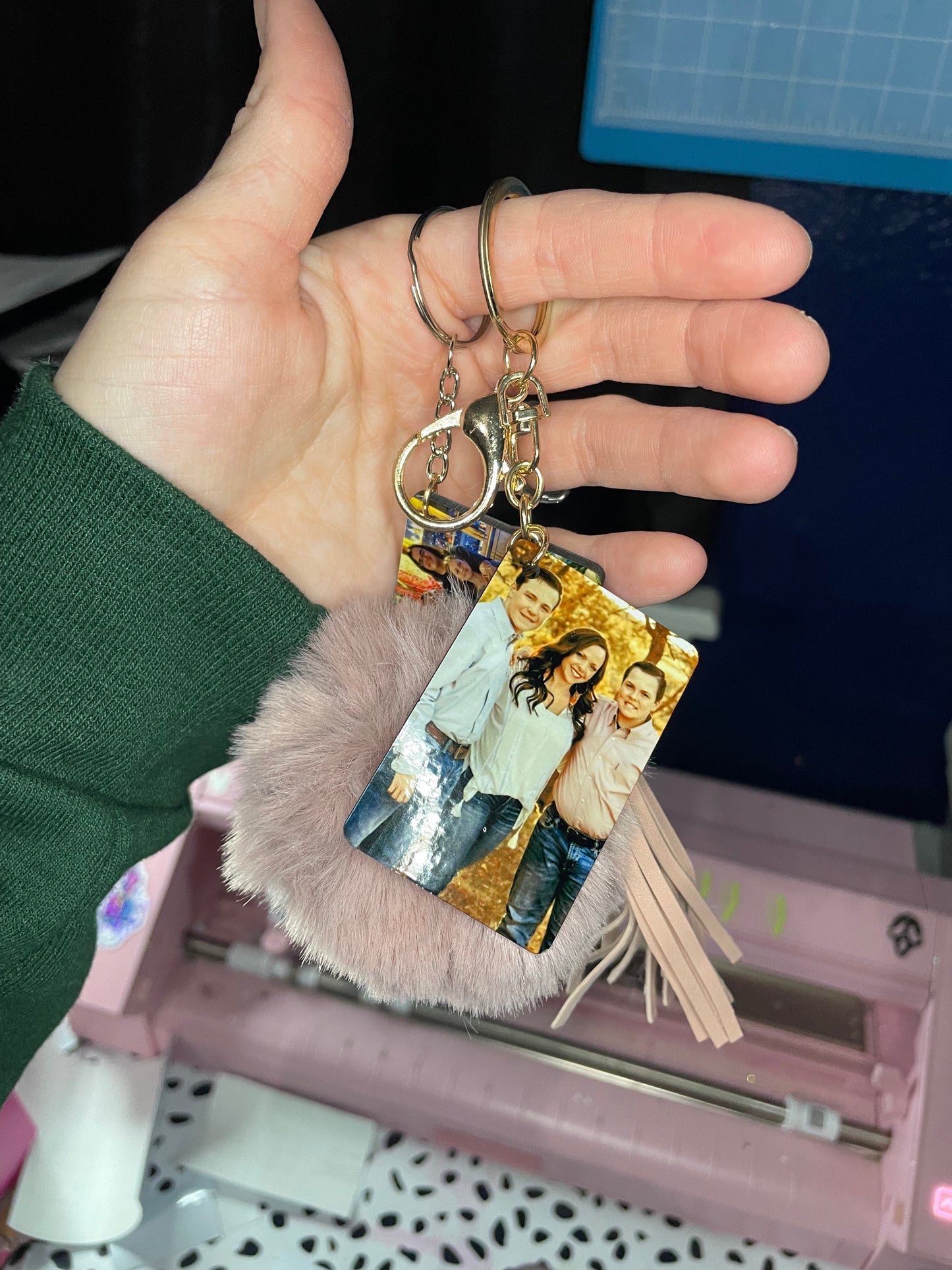 Custom request rectangle photo keychain