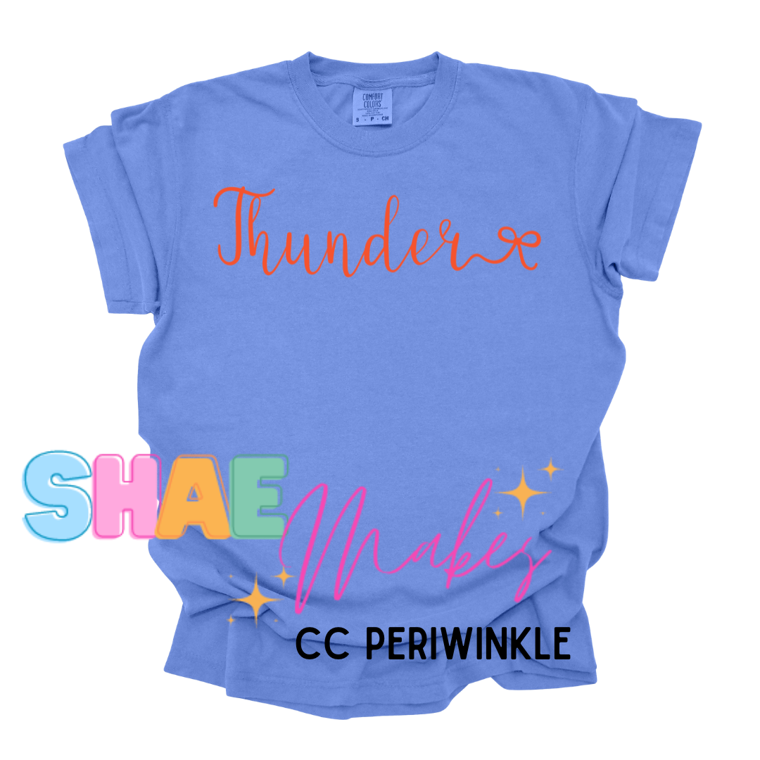 Thunder Bow font (blue or sunset orange font)