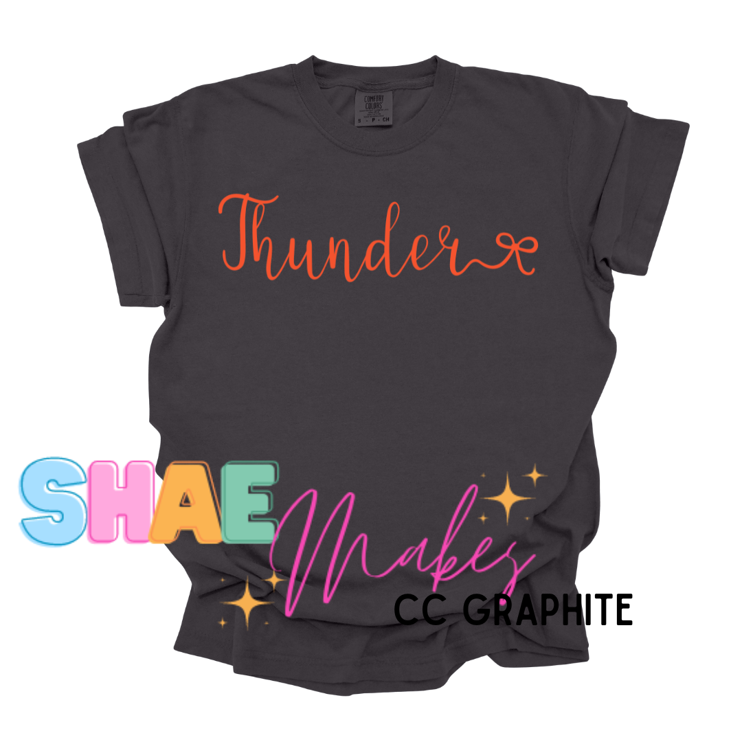 Thunder Bow font (blue or sunset orange font)