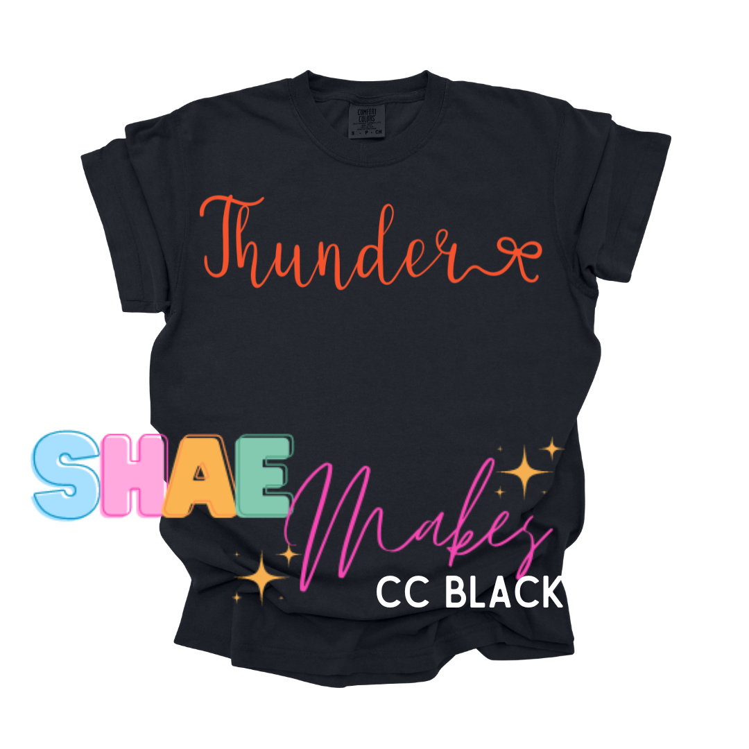 Thunder Bow font (blue or sunset orange font)