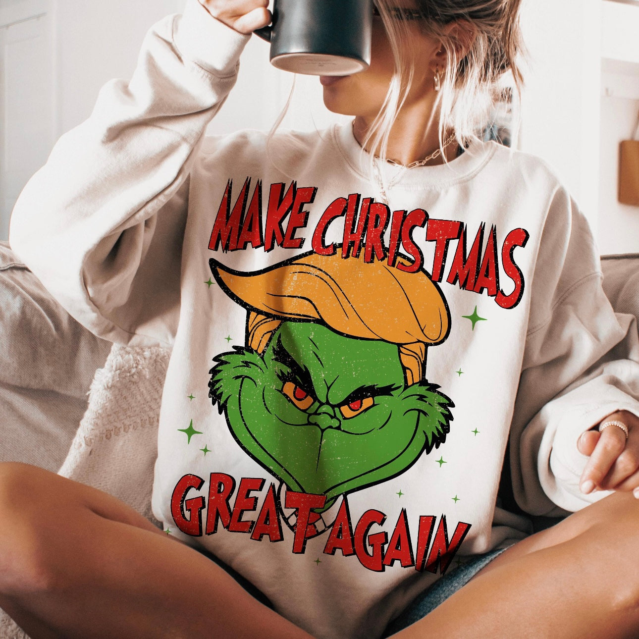 Make Christmas great again green guy