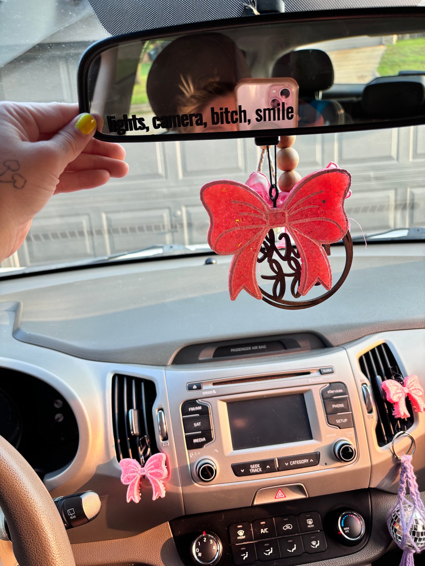 Lights, camera, bitch, smile Mirror vinyl decal