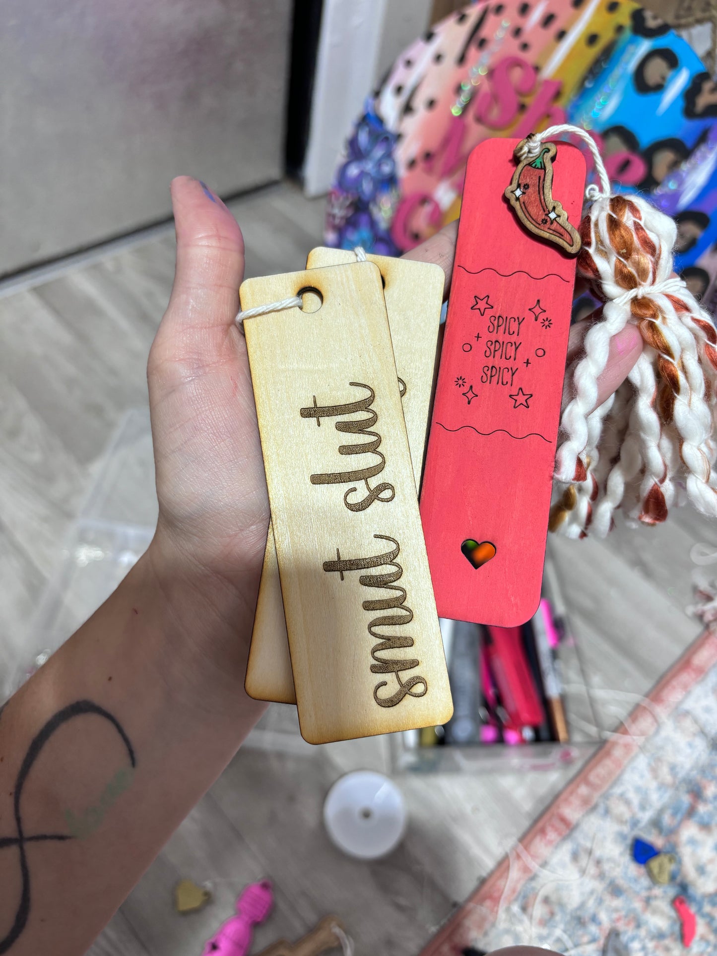 Smut wooden bookmark