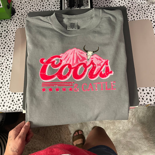 Coors and cattle Pink